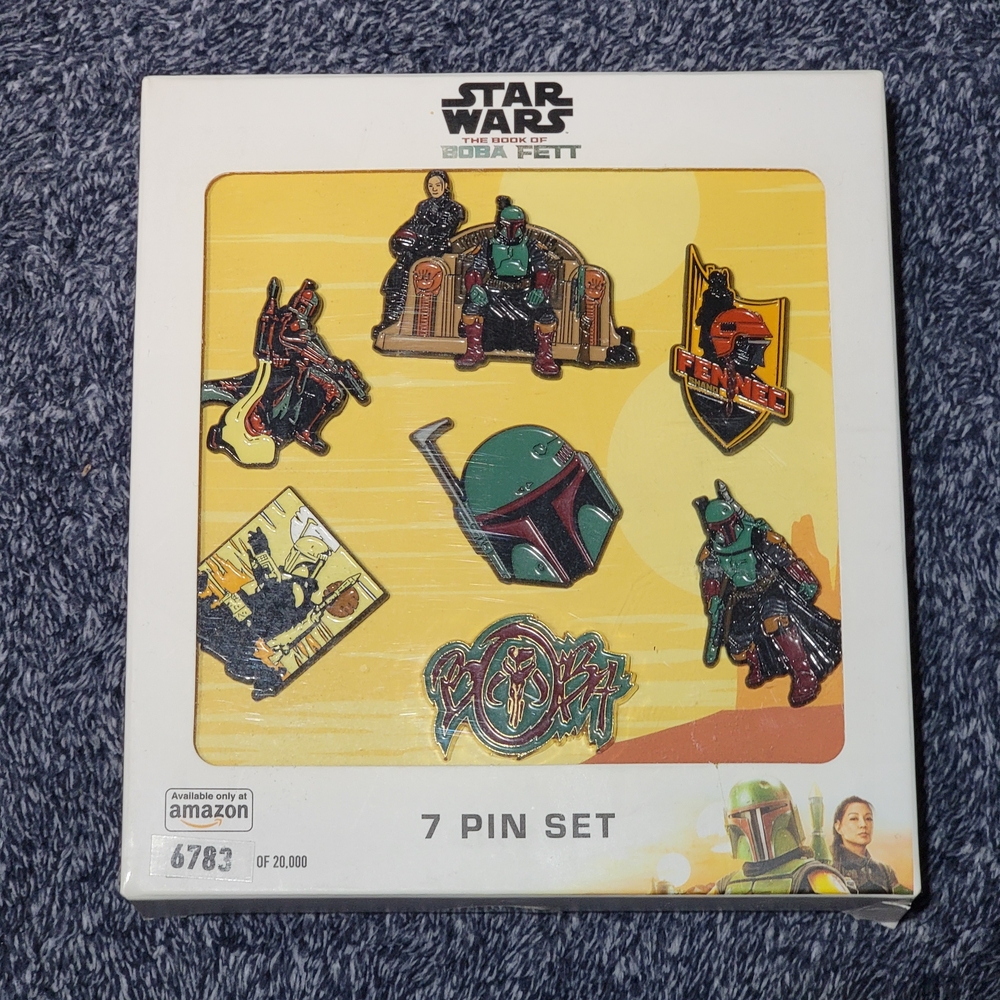 Star Wars Boba Fett Pin Set - Green, Red, Black, Yellow
